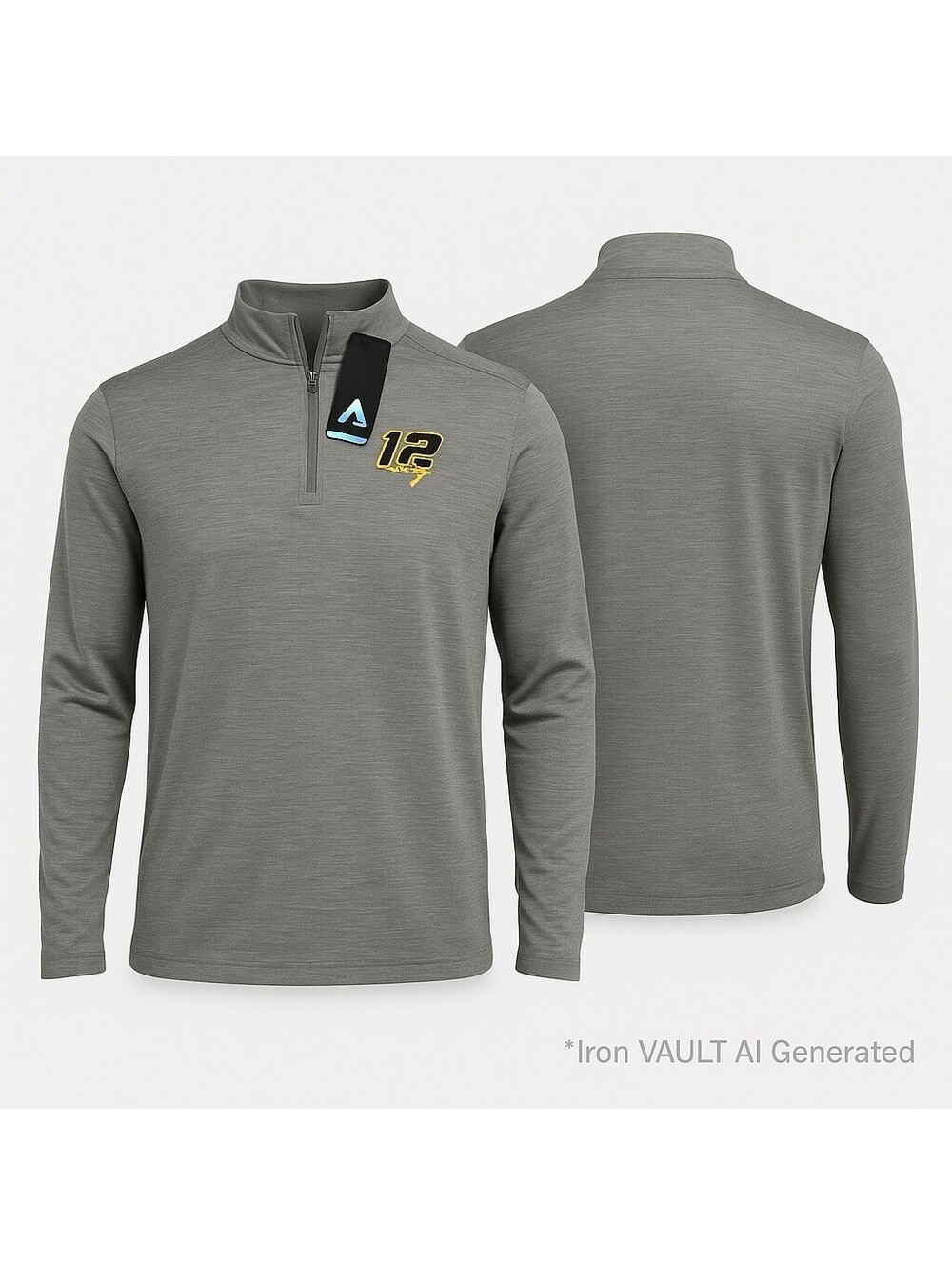 Ryan Blaney Womens Large Gray Antigua 12 NASCAR Quarter Zip Long Sleeve Pullover